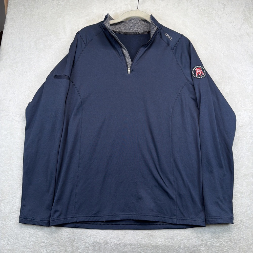 UNRL Elite Barstool Golf Quarter Zip Mens S Navy Blue Performance Pullover